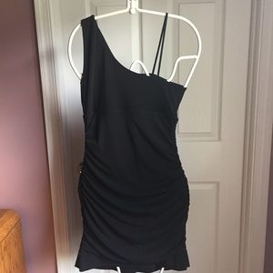 One shoulder little black dress